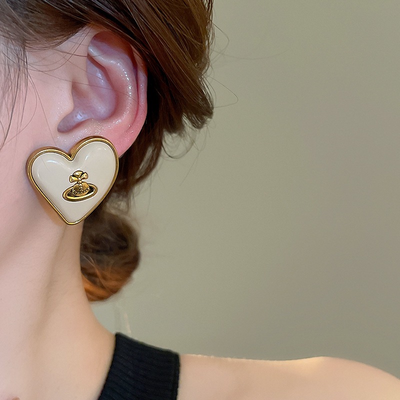 เข็มเงินย้อนยุครักดาวเคราะห์ดาวเสาร์ต่างหูหญิงซอกออกแบบต่างหูทั้งหมดแสงหรูหราความรู้สึกระดับสูงของต่างหูอารมณ์ - รูปที่ 2