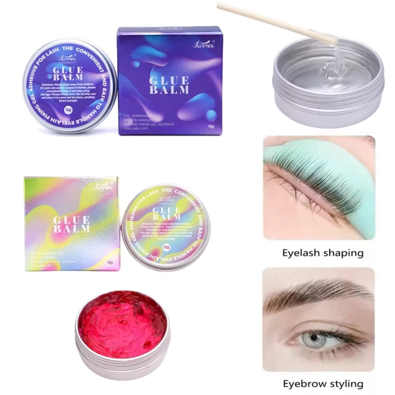Funmix 12g Clear/Red Lash Lift Solid กาวบาล์มกันน้ําคิ้วขนตายกตัวแทนคงที่ 10 วินาที Fixing Eyes Make Up เครื่องมือ Eyelash lifting อุปกรณ์เสริม