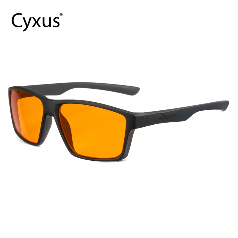 Cyxus แว่นตาสําหรับเล่นเกมป้องกันแสงสีฟ้ากรอบสี่เหลี่ยมยุโรปและอเมริกา Retro Men 8303