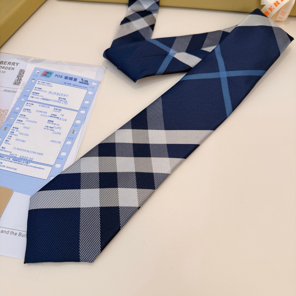 Unisex BURBERRYs Fashion Casual Blue Tie