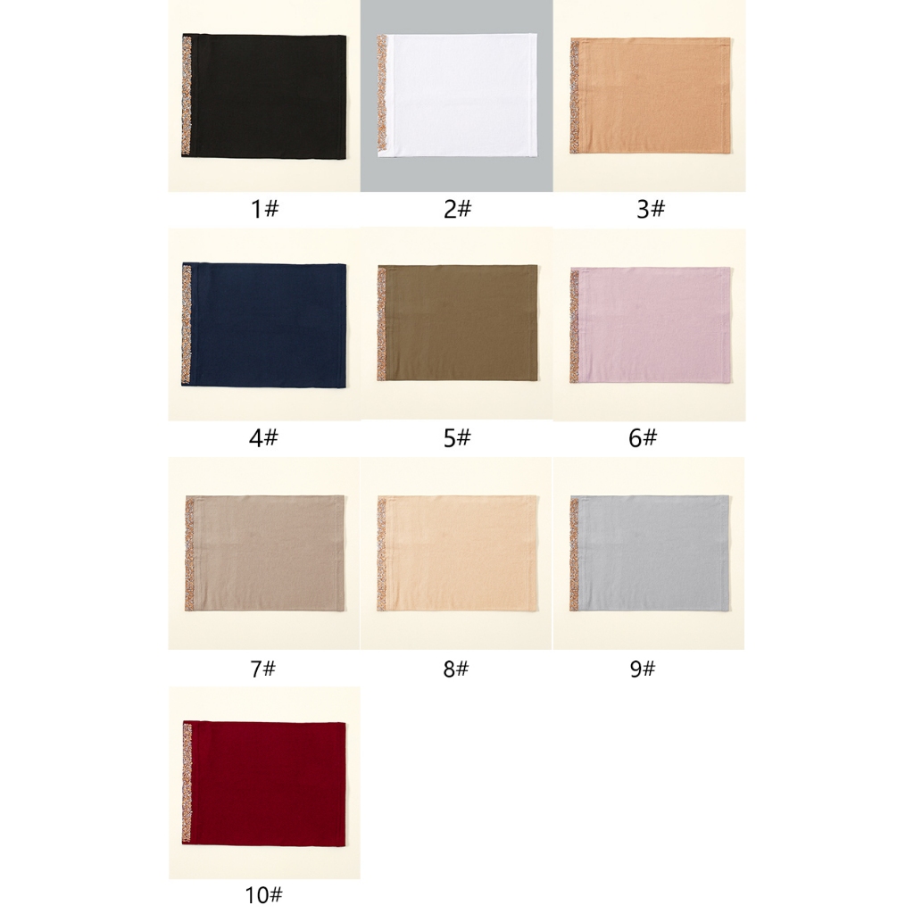 Lovosme หมวกหลอดเพชรด้านในฮิญาบสีทึบยืดหยุ่นเจอร์ซีย์ผ้าฝ้ายฮิญาบทันทีมุสลิมฮิญาบ อันเดอร์แคป ตุดุง