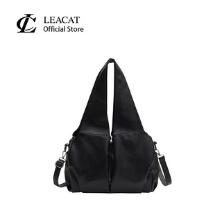 Leacat กระเป๋าความจุขนาดใหญ่กระเป๋าสะพายไหล่พื้นผิวนุ่มสบาย ๆ กระเป๋าโท้ตย้อนยุคกระเป๋าสะพายข้างกระเป๋าผู้หญิง