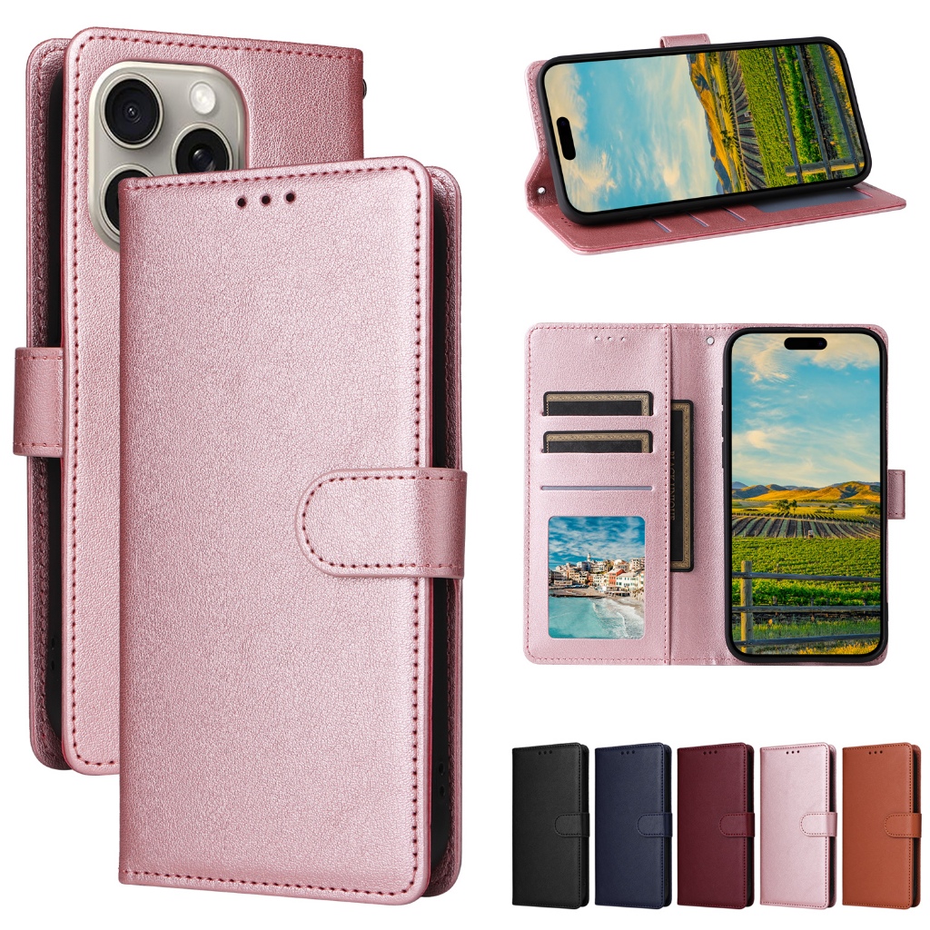 เคสฝาพับ เคสเปิดปิด Case for Samsung Galaxy A6 A6+ A7 A8 A8+ J4 J4+ J6 J6+ Plus 2018 เคสโทรศัพท์หนัง ซิลิโคนนิ่ม TPU ฝาพับ พร้อมช่องใส่บัตร และสายคล้อง สไตล์วินเทจ สําหรับ Flip Cover Vintage Leather Wallet With Card Slots Holder ซองมือถือ