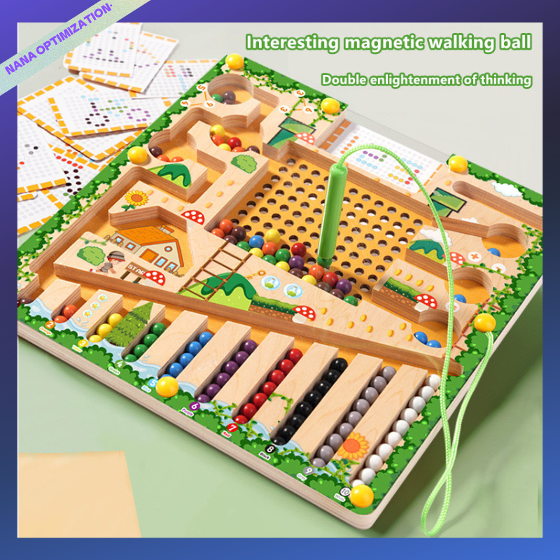Children's educational toys, magnetic color sorting toys, made of wood, toys for training children's