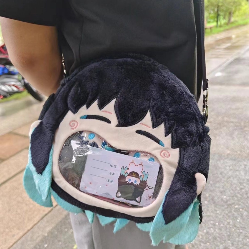 Demon Slayer Tokitou Muichirou Itabag อะนิเมะอุปกรณ์ต่อพ่วงน่ารักการ์ตูนกระเป๋าเป้สะพายหลังความจุขนาดใหญ่ Kawaii กระเป๋าสะพายข้างกระเป๋าเก็บ