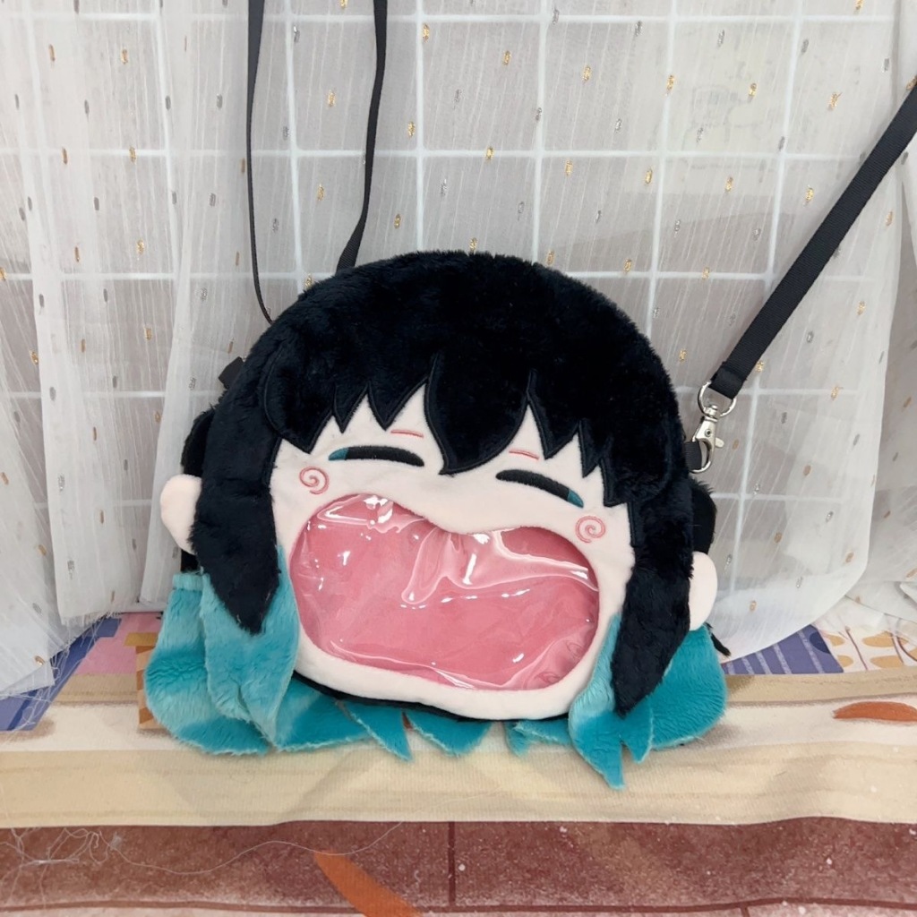 Demon Slayer Tokitou Muichirou Itabag อะนิเมะอุปกรณ์ต่อพ่วงน่ารักการ์ตูนกระเป๋าเป้สะพายหลังความจุขนาดใหญ่ Kawaii กระเป๋าสะพายข้างกระเป๋าเก็บ