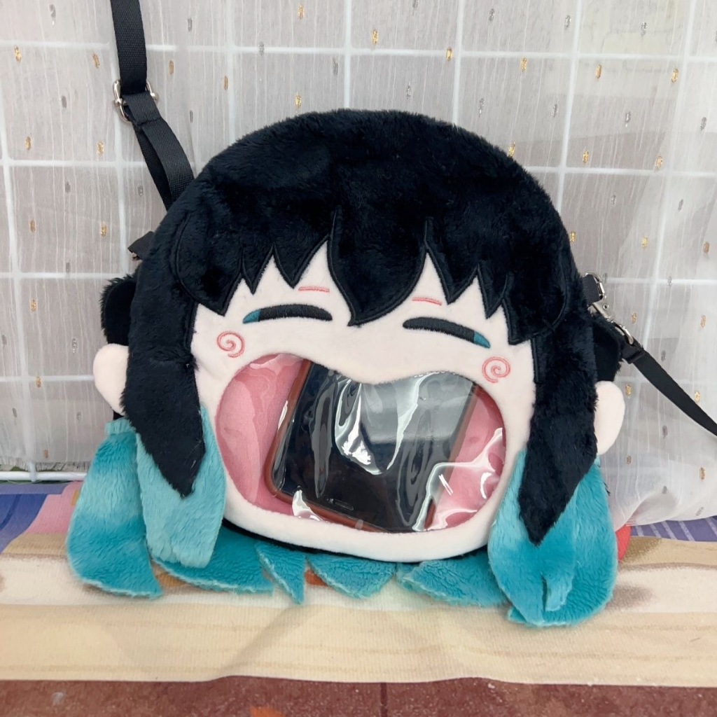Demon Slayer Tokitou Muichirou Itabag อะนิเมะอุปกรณ์ต่อพ่วงน่ารักการ์ตูนกระเป๋าเป้สะพายหลังความจุขนาดใหญ่ Kawaii กระเป๋าสะพายข้างกระเป๋าเก็บ