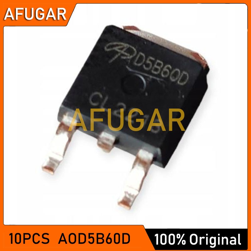 10pcs D5B60D TO-252 AOD5B60D TO252 5A/600V ทรานซิสเตอร์ IGBT