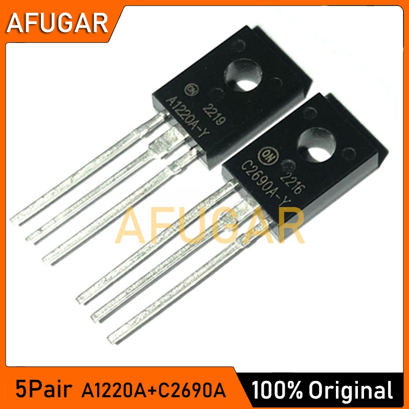 5 คู่ (5PCS A1220A+5PCS C2690A) C2690A-Y A1220A-Y TO-126 2SC2690A-YTO126 NPN เครื่องขยายเสียงทรานซิสเตอร์ใหม่เดิม
