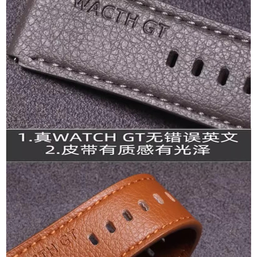 สายหนังแท้ 22 มม. สำหรับ Huawei GT2e gt3 GT4 gt5 watch4 gt3Pro สายคล้องคอ 46 มม. Glory Magic2 สายรัดข้อมือธุรกิจ