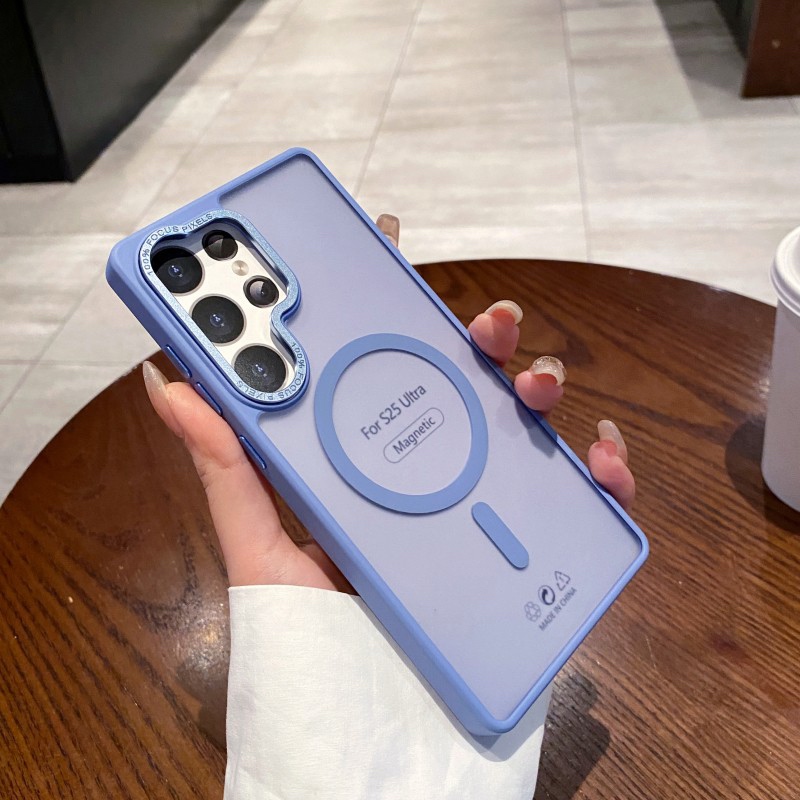 Leelff โลหะแม่เหล็กเคสโทรศัพท์สําหรับ Samsung S25 S24 S23 Ultra Plus Matte ปลอกป้องกันลายนิ้วมือกันกระแทกปกแข็ง