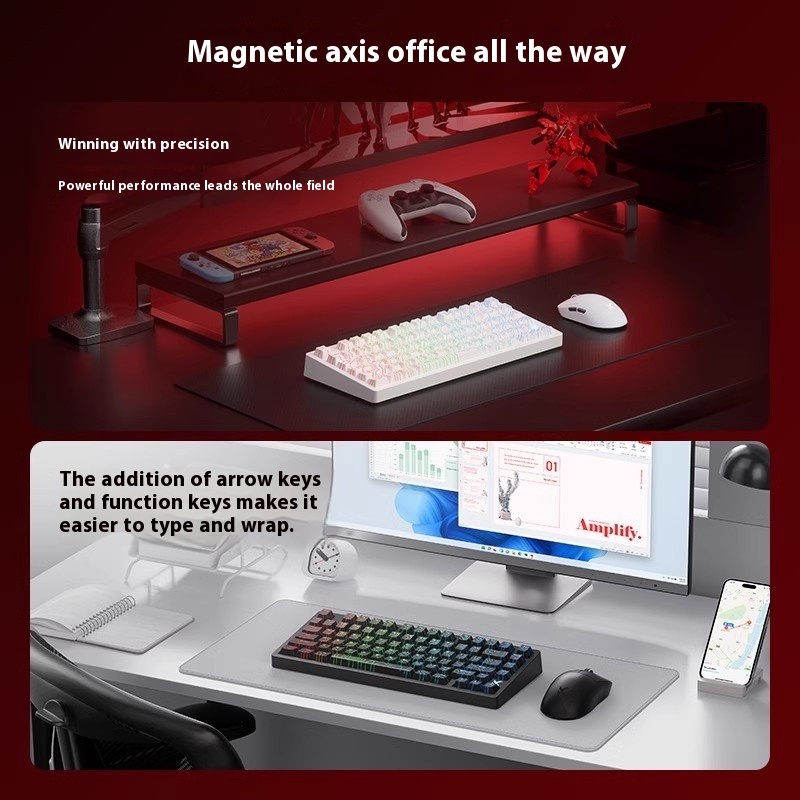 (ในสต็อก) Mchose Jet 75 คีย์บอร์ดแม่เหล็กแบบมีสาย 75% Hot swappable RGB GASKET RT0.01 Dynamic Key Range RS SOCDDKSMTTGL Key Macro 0.1ms Low Latency คีย์บอร์ดเกมที่กําหนดเอง