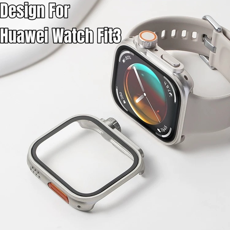 พร้อมฟิล์มหน้าจอ Ultra สําหรับ huawei Watch fit3 ป้องกันรอยขีดข่วน PC เคสแข็งสําหรับ huawei fit3 ป้องกันหน้าจอสีใหม่ Dropproof