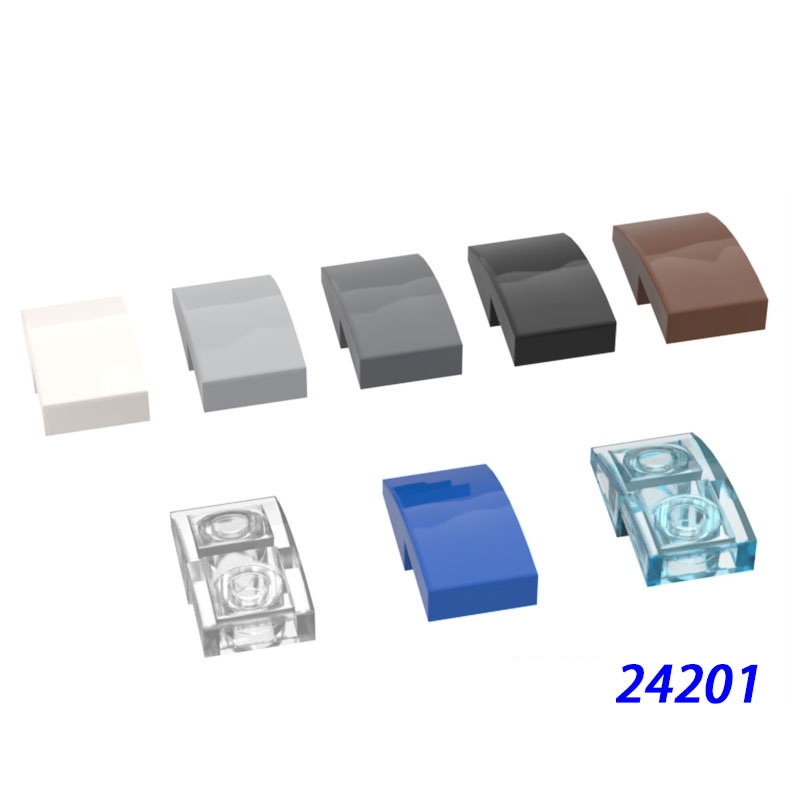 10 ชิ้นบล็อกตัวต่อชิ้นส่วนบุคคลที่สามเข้ากันได้กับ 24201 ความลาดชัน, โค้ง 2x1x⅔ อิฐกลับหัว