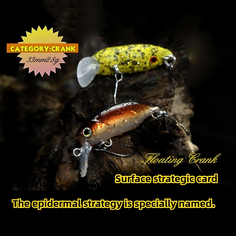 Mini Topwater เขย่าเหยื่อตกปลา 3g/3 ซม.ลอย Minnow ตกปลา Killer เหยื่อประดิษฐ์ยืดหยุ่น Spinning เหยื่อ 2 ชิ้น HOOKS