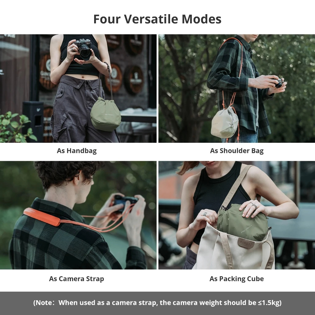 Pgytech OneGo Drawstring Bag กระเป๋ากล้อง Mirrorless SLR เก็บเลนส์ไหล่กระเป๋ากล้องสําหรับ Fujifilm Canon Sony Nikon