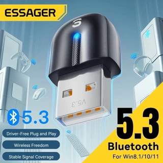 Essager อะแดปเตอร์บลูทูธ USB Dongle บลูทูธ 5.3 สําหรับ PC แล็ปท็อปลําโพงเครื่องรับสัญญาณเสียงเมาส์ไร้สายคีย์บอร์ด USB Transmitter