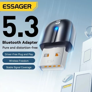 Essager อะแดปเตอร์บลูทูธ USB Dongle บลูทูธ 5.3 สําหรับ PC แล็ปท็อปลําโพงเครื่องรับสัญญาณเสียงเมาส์ไร้สายคีย์บอร์ด USB Transmitter