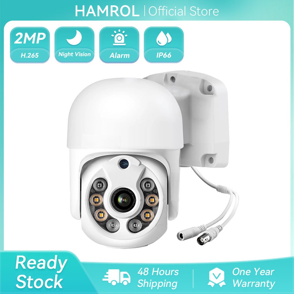 Hamrol Mini PTZ AHD Camera 1080P IR Nightvision IP66 Waterproof Coaxial Control Outdoor CCTV
