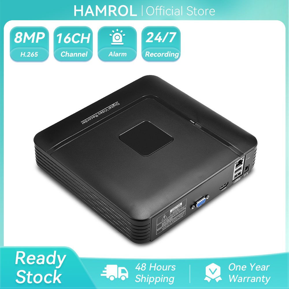 Hamrol H.265 Max 16CH 8MP/ 10CH 4K Output CCTV NVR Face Detection Security Video Recorder Motion Detect