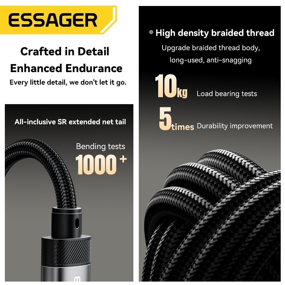 Essager 3.5 มม.สายแปลงเสียง USB C/L ถึง 3.5 แจ็คหูฟังอะแดปเตอร์ AUX สําหรับ Samsung Xiaomi IP12/13/14/15