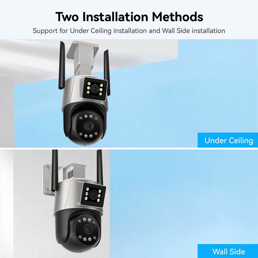 Hamrol 4K 8MP Network Wireless Monitor Dual Lens Outdoor PTZ WIFI Camera Automatic Tracking CCTV