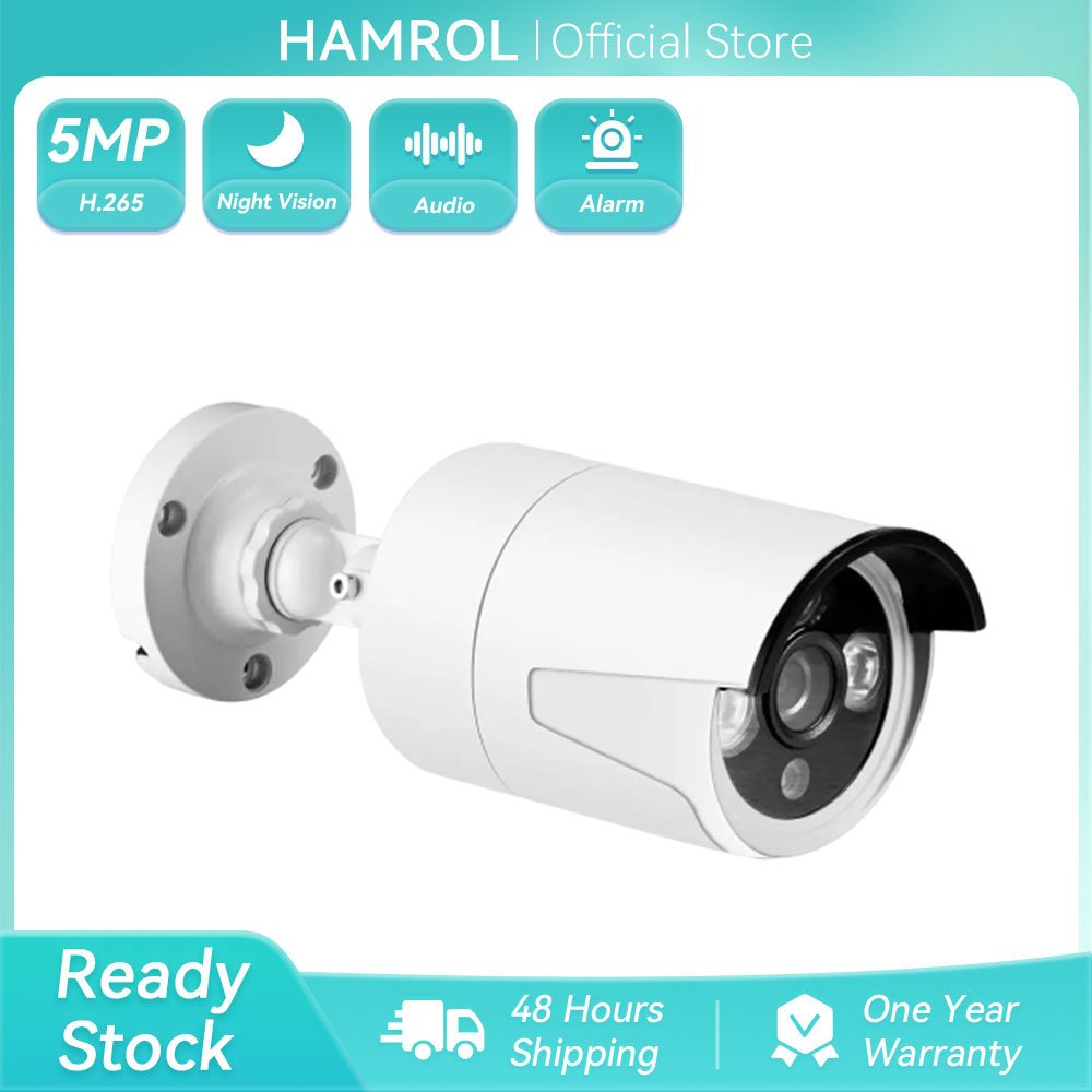 Hamrol H.265 5MP 3MP 2MP POE IP Camera  CCTV IP Camera Motion Detection Waterproof IR 20M Outdoor CC