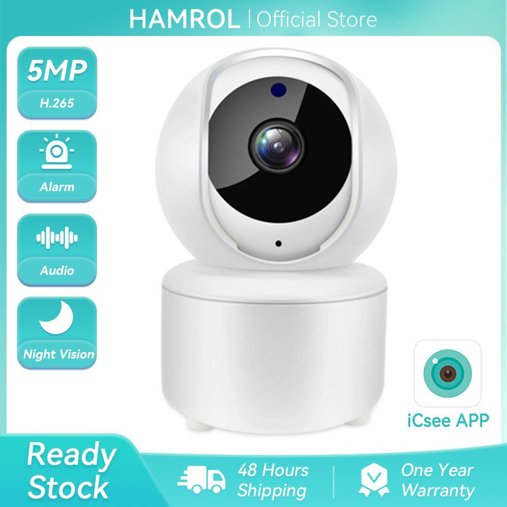 Hamrol  HD 5MP WIFI IP Camera Wireless CCTV Security 1080P PTZ Camera Baby Monitor 5X Digital Zoom C