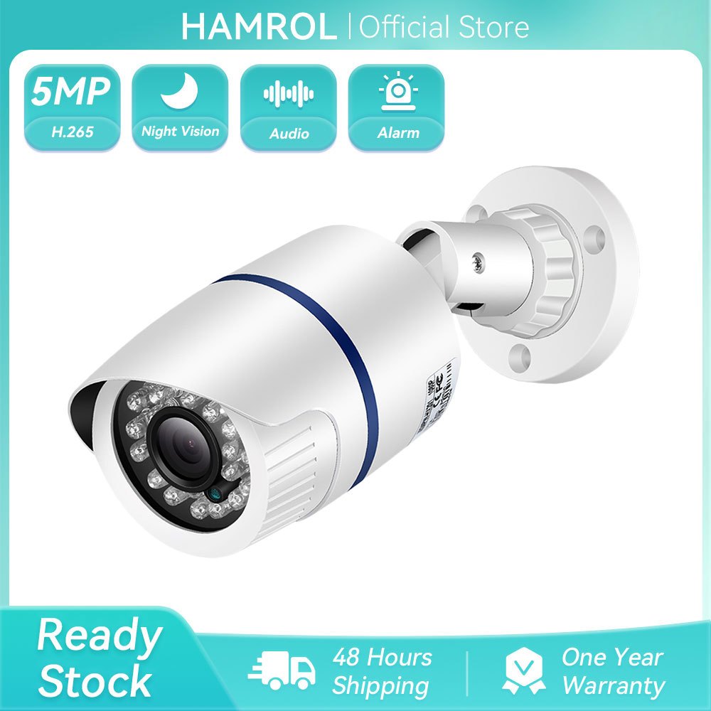 Hamrol 2MP 3MP 5MP POE 48V IP Camera Camera Video Surveillance 1080P Night Vision CCTV Outdoor Secur