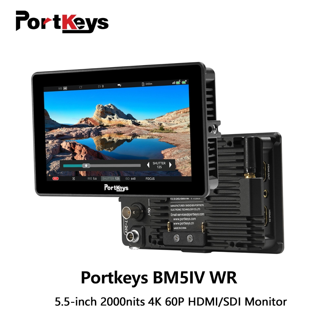 Portkeys BM5IV BM5IV WR 5.5 2000nits 4K 60P HDMI เข้ากันได้กับ 3G-SDI กว้างสี Gamut กล้องควบคุม Monitor ในตัว CINNENORM OS