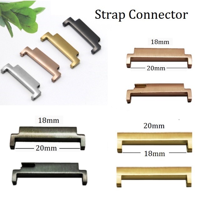 2pcs Connetor 18mm to 20mm, 20mm-22mm, 18mm-22mm Watch Strap Converter Metal Strap Translator Strap 