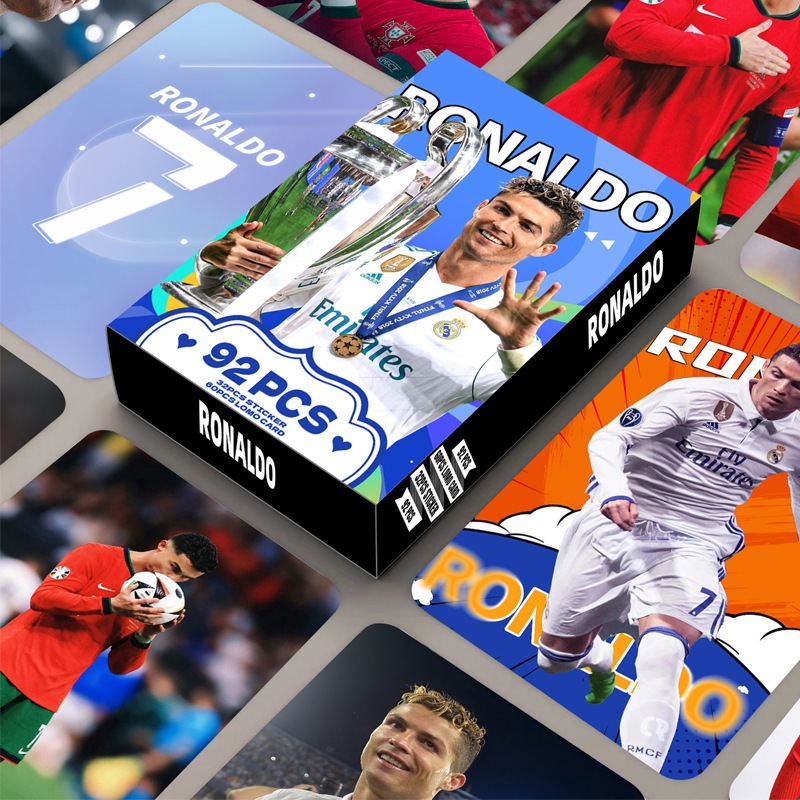 Cristiano RONALDO CR7 การ์ด Lomo Photocard การ์ด 60 ชิ้น + สติ๊กเกอร์ 32 ชิ้น