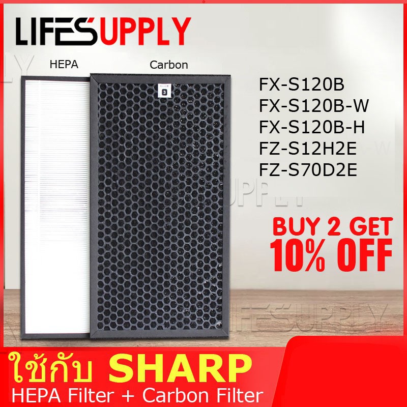 Lifesupplycn Fit HEPA Filter Sharp เครื่องฟอกอากาศ FX-S120B FX-S120B-W FX-S120B-H FZ-S12H2E FZ-S70D2