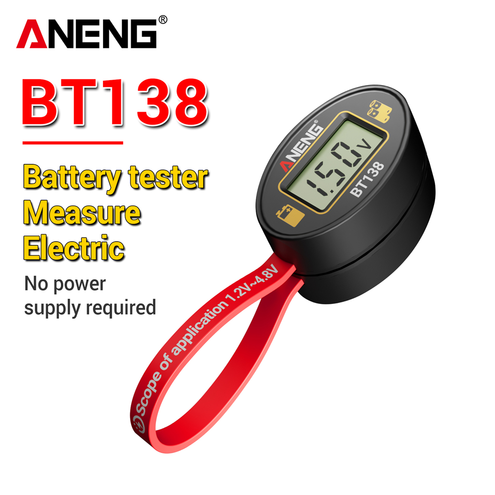 ANENG BT138 เครื่องทดสอบแบตเตอรี่แบบพกพาพร้อมจอแสดงผลสําหรับแบตเตอรี่หลายแบบและการตรวจจับพลังงานมือถือ 1 ชิ้น