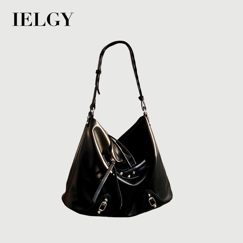 IELGY สุภาพสตรีขนาดใหญ่-ความจุรถจักรยานยนต์กระเป๋าเย็นไหล่แนวทแยงแบบพกพาพร็อพกระเป๋า