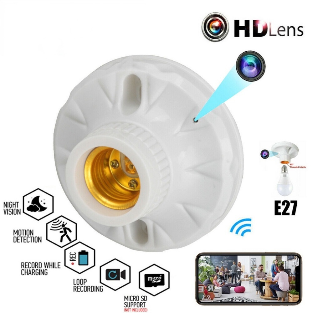 2025 ใหม่ E27 ผู้ถือโคมไฟประเภท Recorder Home Security กล้อง Wifi IP ไร้สาย HD 1080P Cam