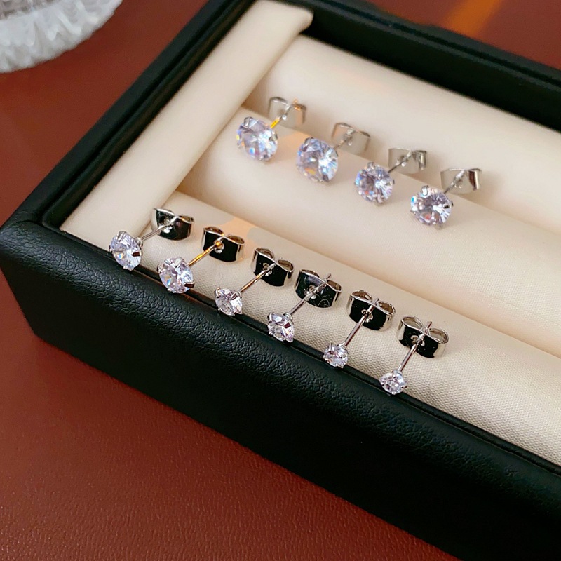 [Jewbeauty]เข็มเงินขนาดเล็กและเรียบง่ายต่างหูเพทายซุปเปอร์แฟลชแฟชั่นอารมณ์ต่างหูบุคลิกภาพแสงหรูหราสไตล์เครื่องประดับขายส่ง