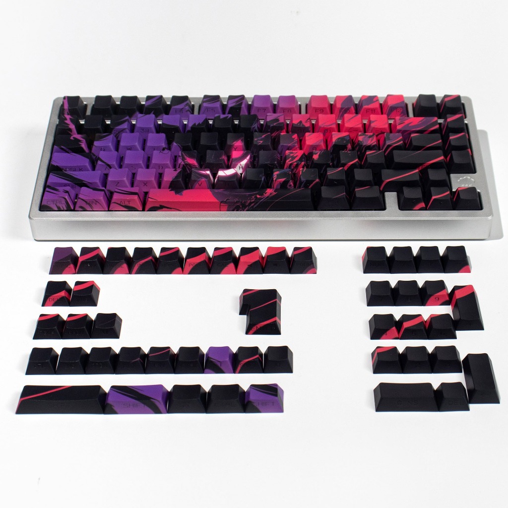 -LW- Gengar Keycap คีย์บอร์ดด้านข้างการพิมพ์ Keycap Doubleshot CHERRY Profile Keycaps Light Permeabl