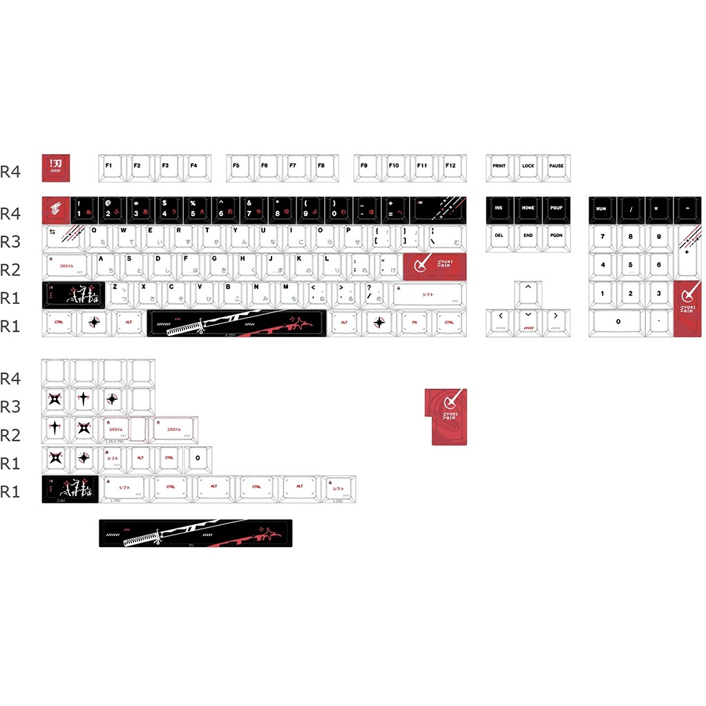 -LW- Yuki aim วัสดุ PBT CHERRY Profile 131 คีย์คีย์บอร์ดเครื่องกล Keycaps