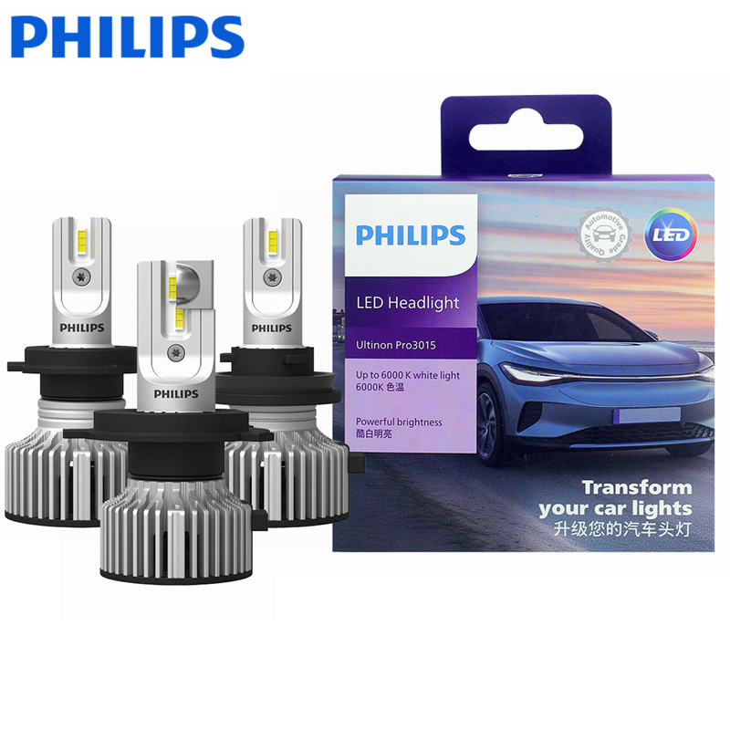 Philips Ultinon Pro3015 H1 H4 H7 H11 HB3 9005 HB4 9006 HIR2 9012 LED หัวรถ 6000K สีขาวสว่าง LED หมอกโคมไฟ