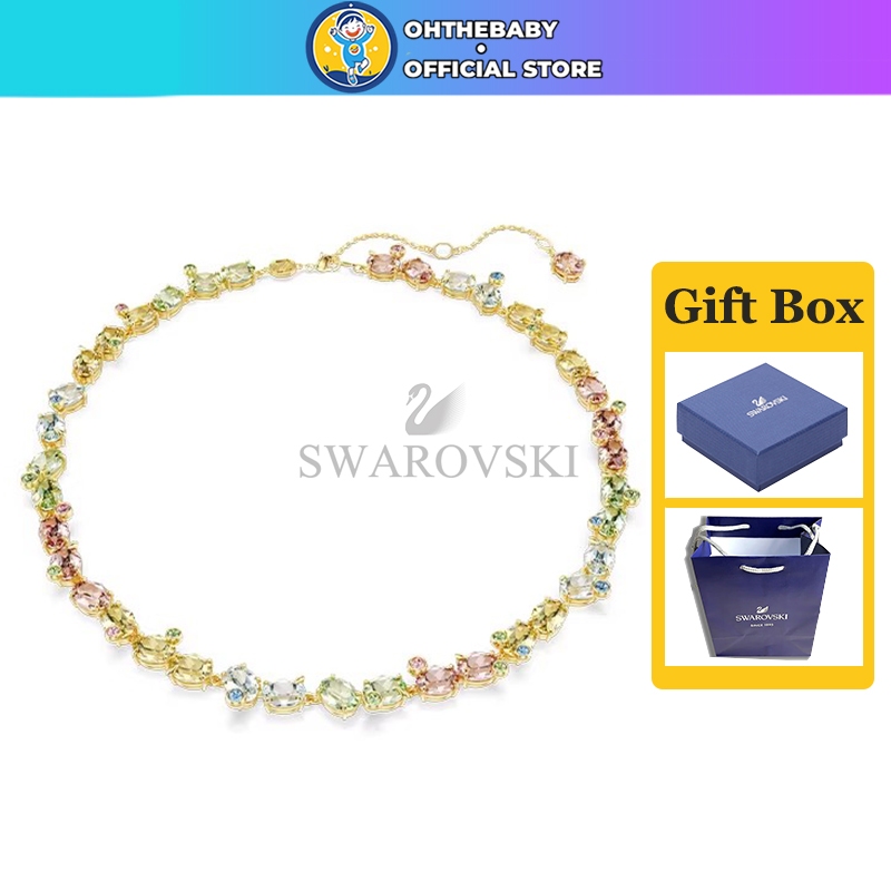 สร้อยคอ Swaro Gema เครื่องประดับสีสันสดใสขี้เล่นและนิชของขวัญคริสตัลเลียนแบบให้