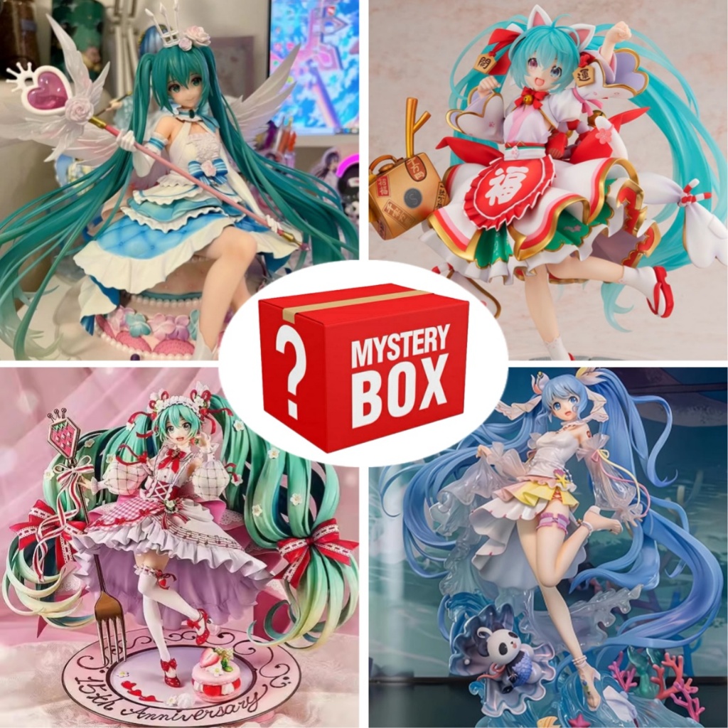Hatsune miku Figure Lucky Bag Mystery Box Anime Figure Ornaments Cute Model Doll Wedding Dress Snow Scenery Decoration Toys