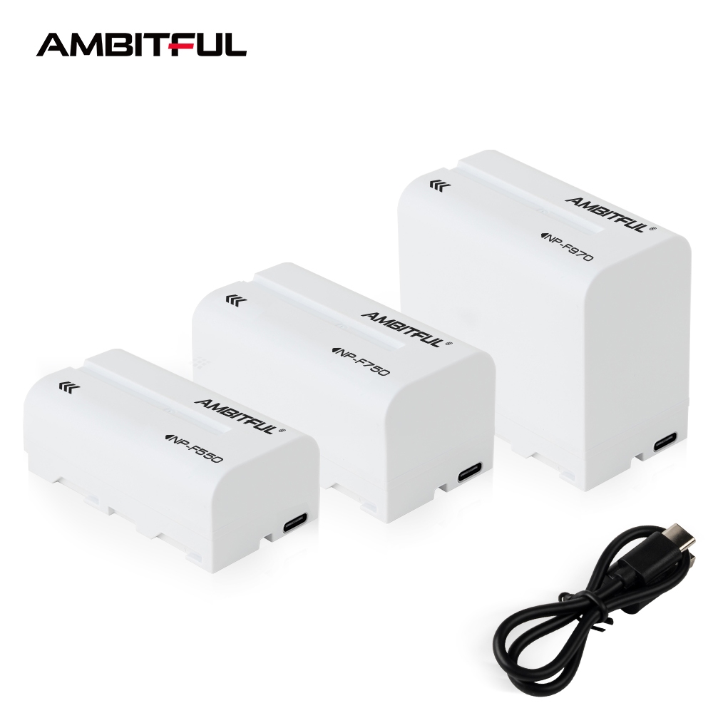 Ambitful NP-F550/F750/F970 ไฟวิดีโอ แบตเตอรี่ลิเธียมไอออน