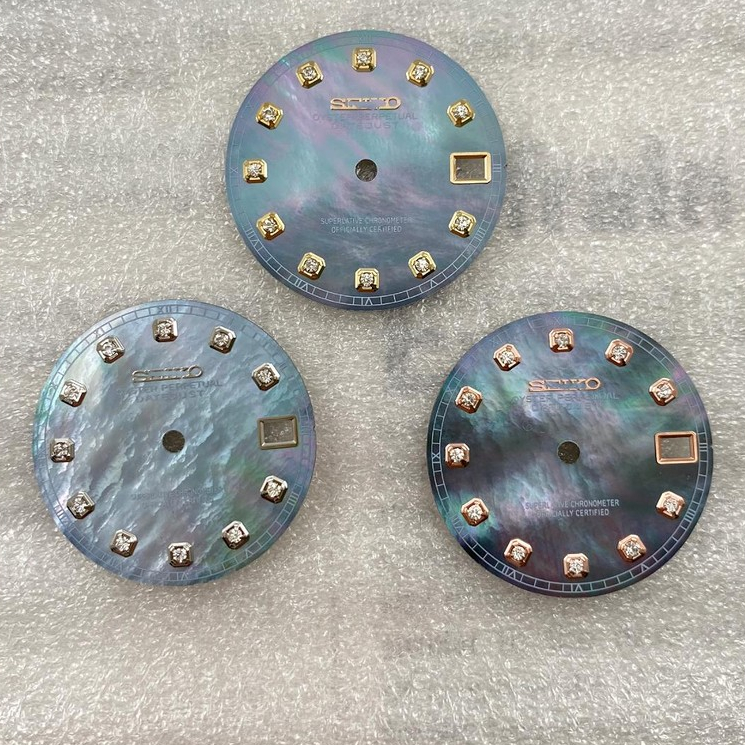 Mother-of-pearl Dial Modification Accessories 28.5mm เหมาะสําหรับ nh35 Movement Diamond Surface No Luminous
