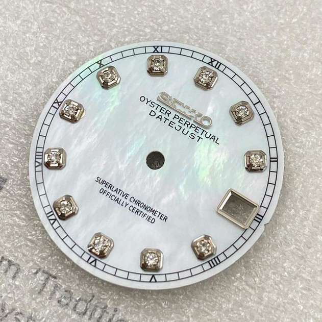 Mother-of-pearl Dial Modification Accessories 28.5mm เหมาะสําหรับ nh35 Movement Diamond Surface No Luminous