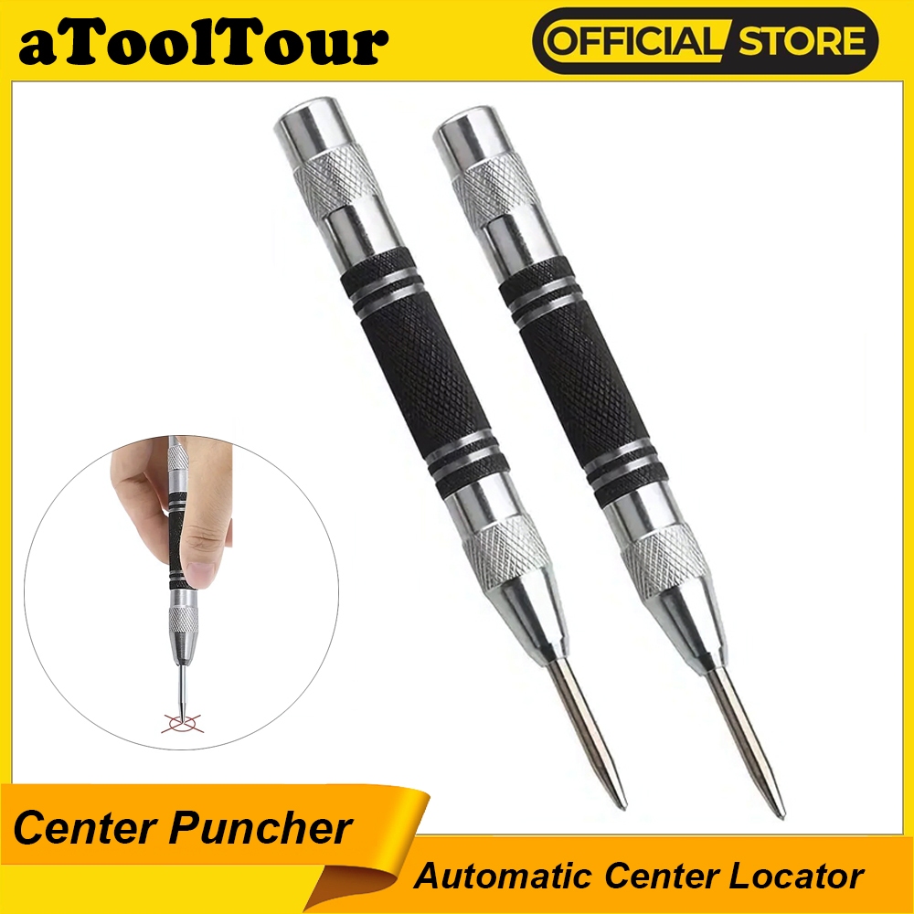Auto Center Puncher Hole Marker ไม้โลหะเหล็กฤดูใบไม้ผลิโหลด Kerner เจาะ Locator Heavy Duty Punch ช่างไม้อัตโนมัติเครื่องมือ CCentre