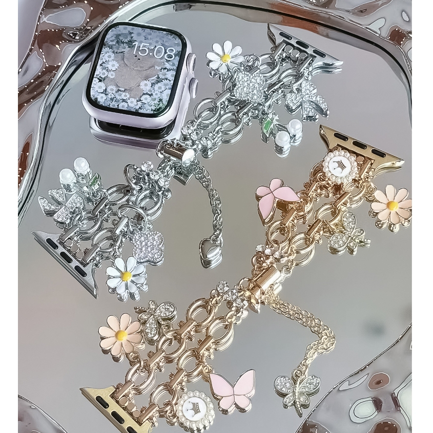 ดอกทานตะวันจี้โซ่สายนาฬิกาข้อมือสําหรับฉันสายนาฬิกาชุด10 9 8 7 6 5 4 3 2 1,กับ,กับ2,อัลตร้า,อัลตร้า2สายขนาด41มิลลิเมตร45มิลลิเมตร38มิลลิเมตร40มิลลิเมตร42มิลลิเมตร44มิลลิเมตร49มิลลิเมตรฉันนาฬิกา