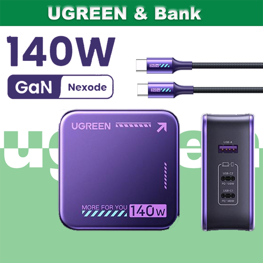 Ugreen 140W GaN Charger Nexode USB C Charger 3-Port Fast Charger PD3.1 PPS Wall Charger