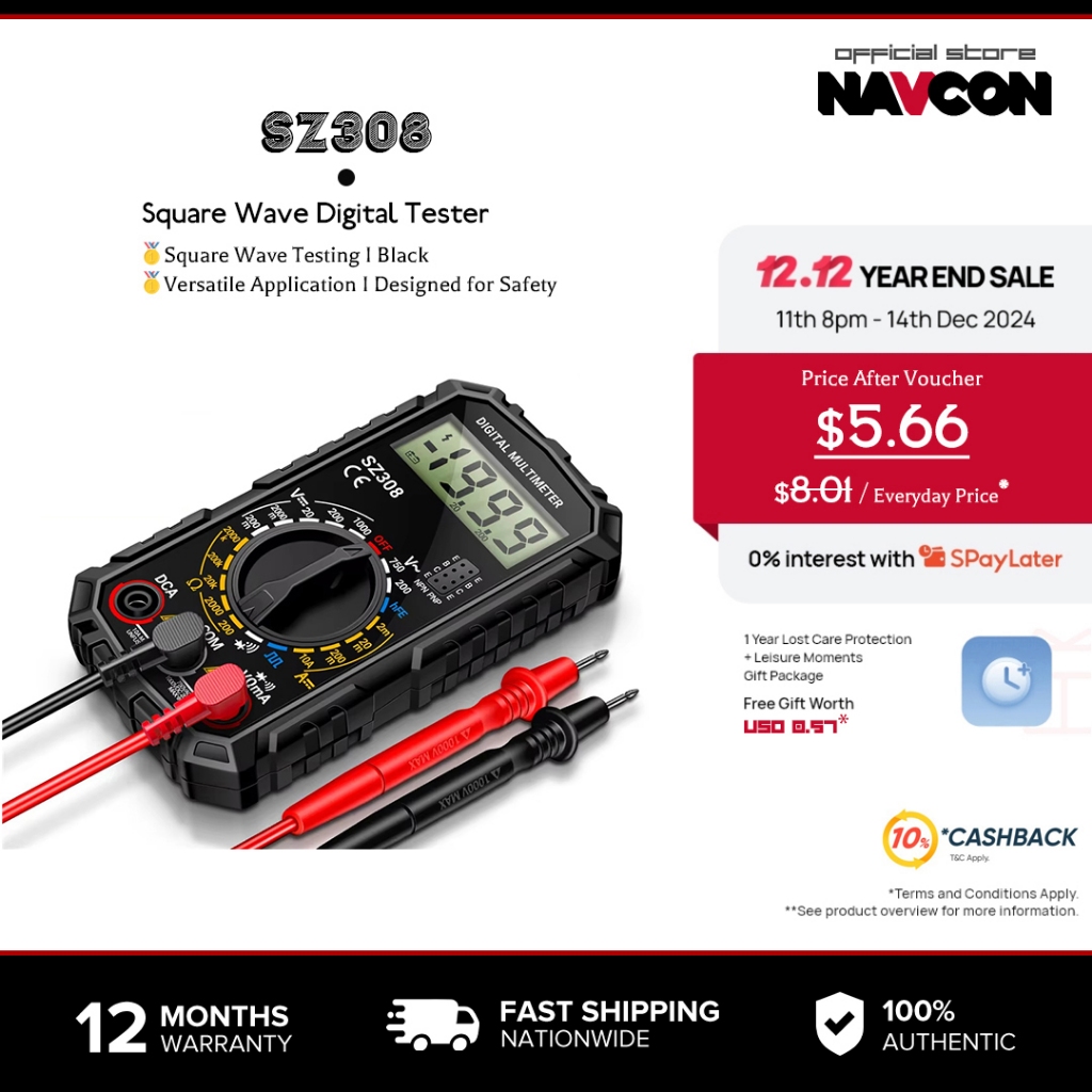 Navcon SZ308 มัลติมิเตอร์ความแม่นยำสูง