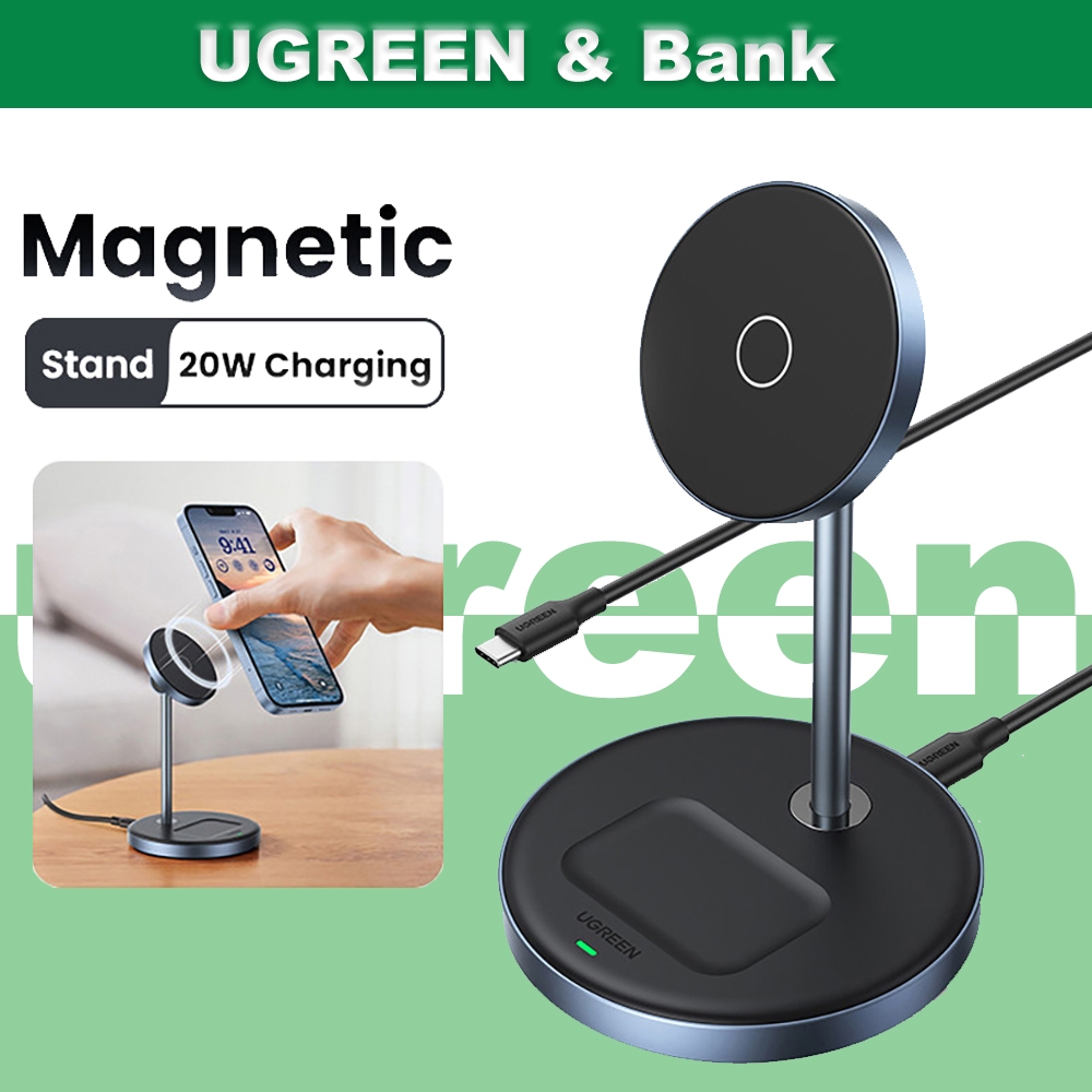Ugree n แท่นชาร์จไร้สาย 20W Max Power 2-in-1 แท่นชาร์จ